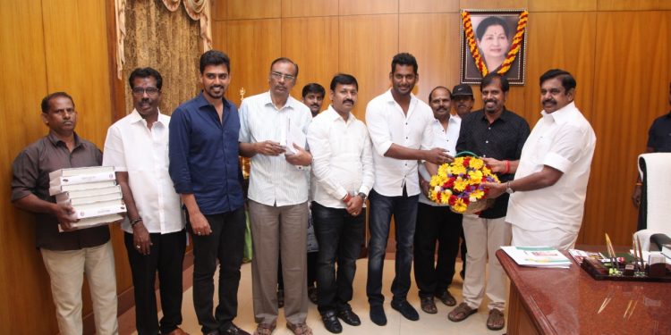 முதலமைச்சர் எடப்பாடி பழனிசாமிக்கு நன்றி தெரிவித்த விஷால்!