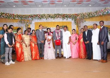 Actor Charlie elder Son Adhithiya Charlie weds Amritha reception Photos
