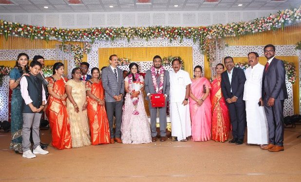 Actor Charlie elder Son Adhithiya Charlie weds Amritha reception Photos