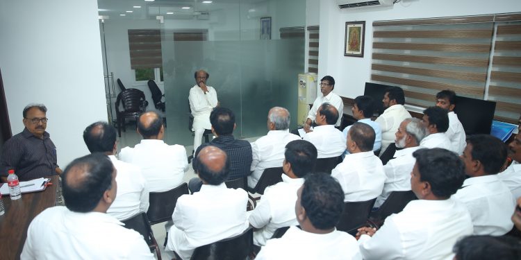 Superstar Rajinikanth meets RMM district secretaries today at Raghavendra Mandapam