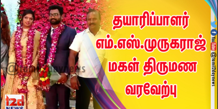 *தயாரிப்பாளர் எம்.எஸ்.முருகராஜ் மகள் திருமண வரவேற்பு – பிரபலங்கள் நேரில் வாழ்த்து*
