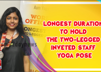 Event Stills – Longest Duration to hold the Two-Legged Inveted Staff Yoga Pose – Asia Book of Record