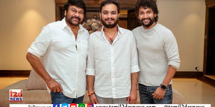 மெகாஸ்டார் சிரஞ்சீவி, ஸ்ரீகாந்த் ஒடேலா மற்றும் நானியின் யுனானிமஸ் புரொடக்ஷன்ஸ் வழங்கும், சுதாகர் செருக்குறி, SLV சினிமாஸ் இணையும், புதிய படத்தின் அறிவிப்பு போஸ்டர் வெளியாகியுள்ளது.