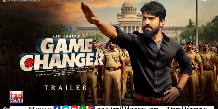 குளோபல் ஸ்டார் ராம்சரண், பிரம்மாண்ட இயக்குநர் ஷங்கர் கூட்டணியில்,  “கேம் சேஞ்சர்” படத்தின் டிரெய்லர், ஜனவரி 1 ஆம் தேதி வெளியாகிறது !!